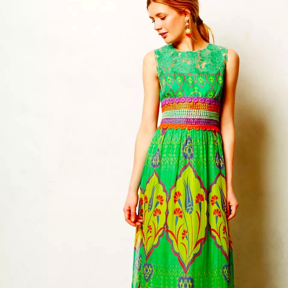Anthropologie Hemant & Mandita Mintzita Maxi Dress